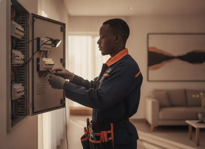 Skilled Kenyan fundi at work in a modern home